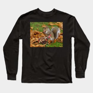 squirrel with shopping cart Long Sleeve T-Shirt